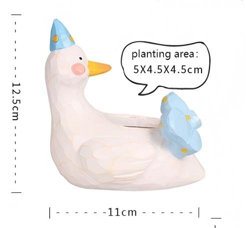 Cartoon Duck Succulent Planter