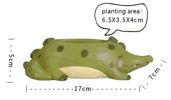 Cartoon Green alligator Succulent Planter