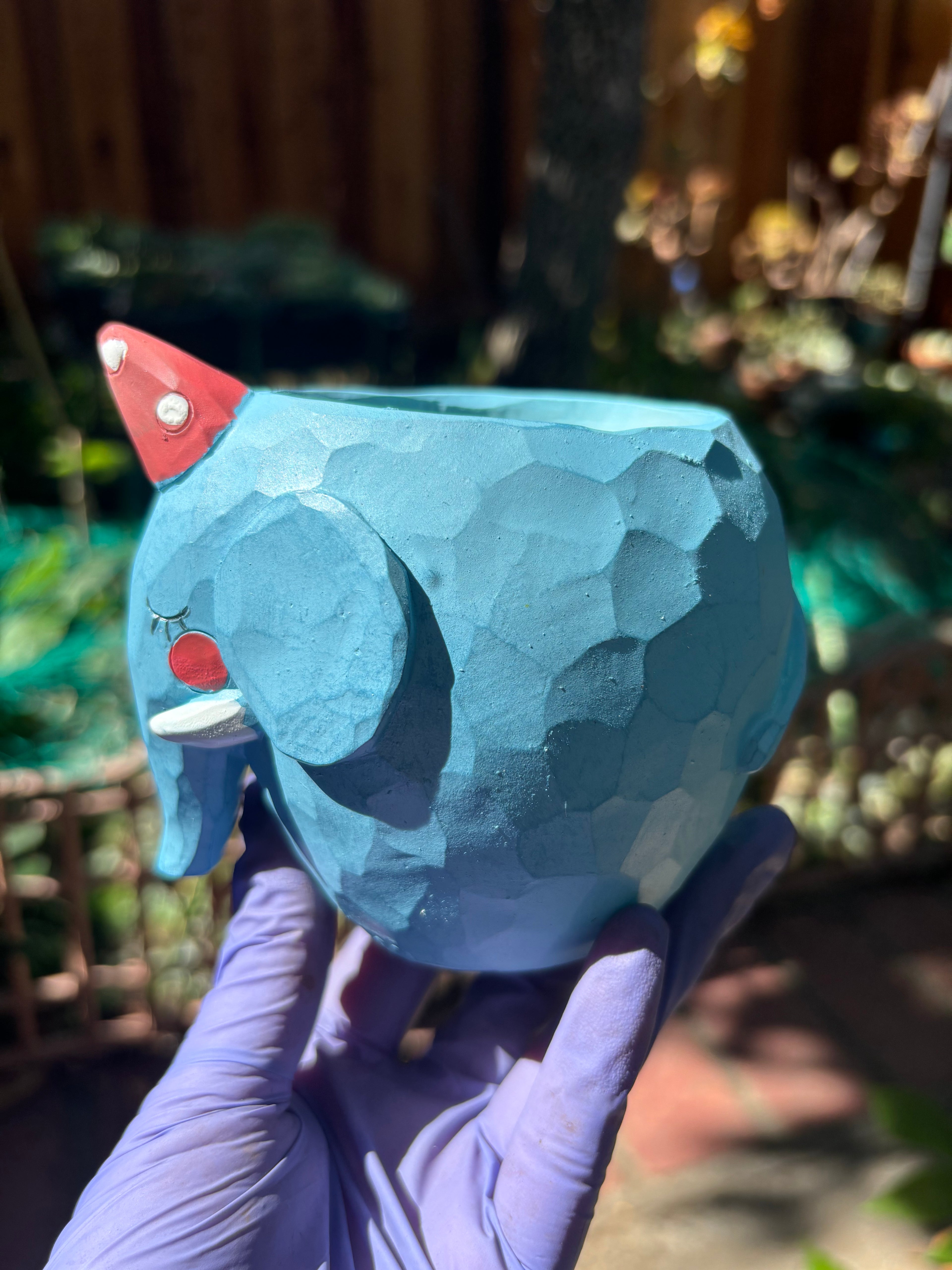 Cartoon Blue Elephant Succulent Planter