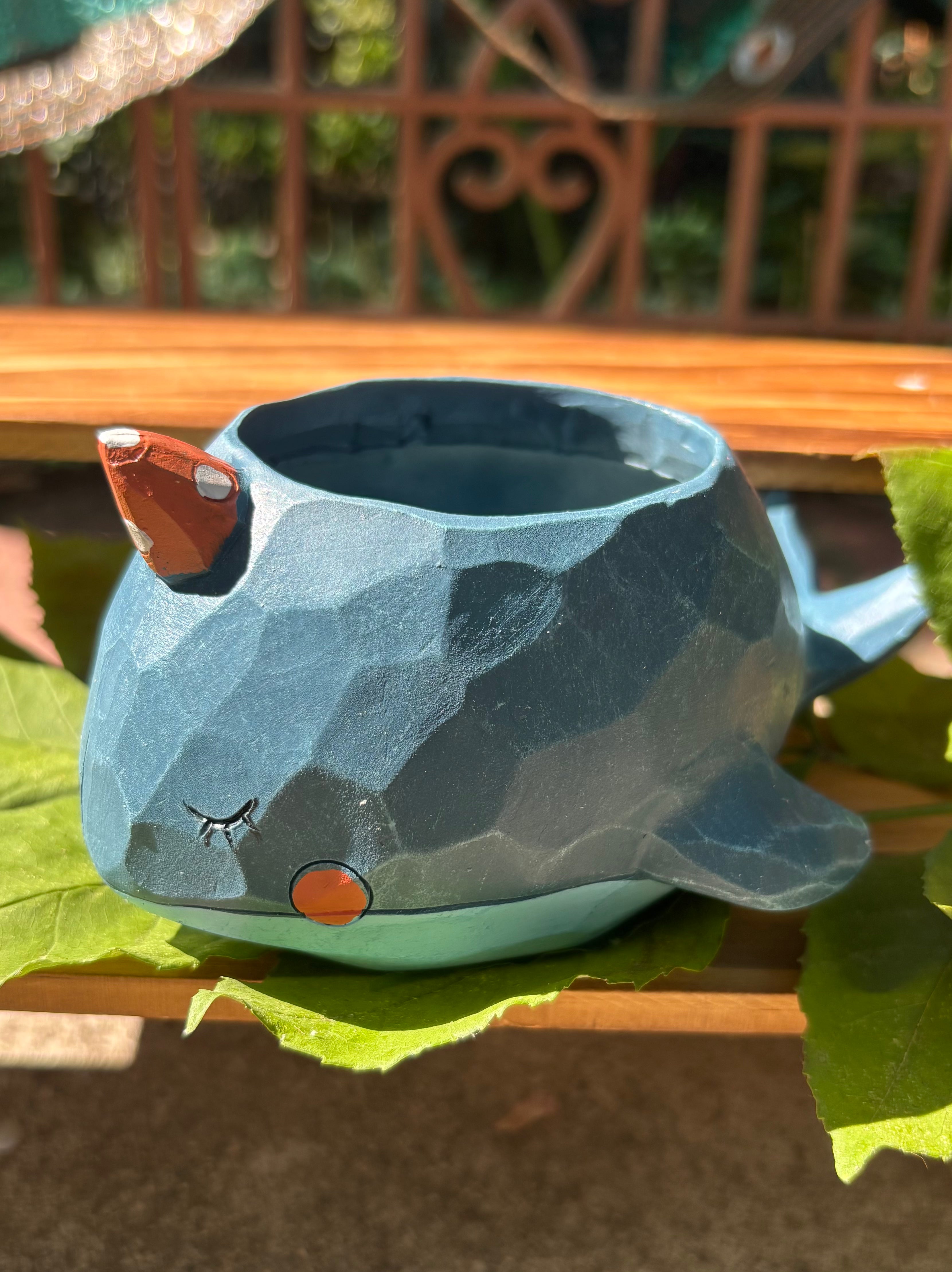 Cartoon Blue Whale Succulent Planter