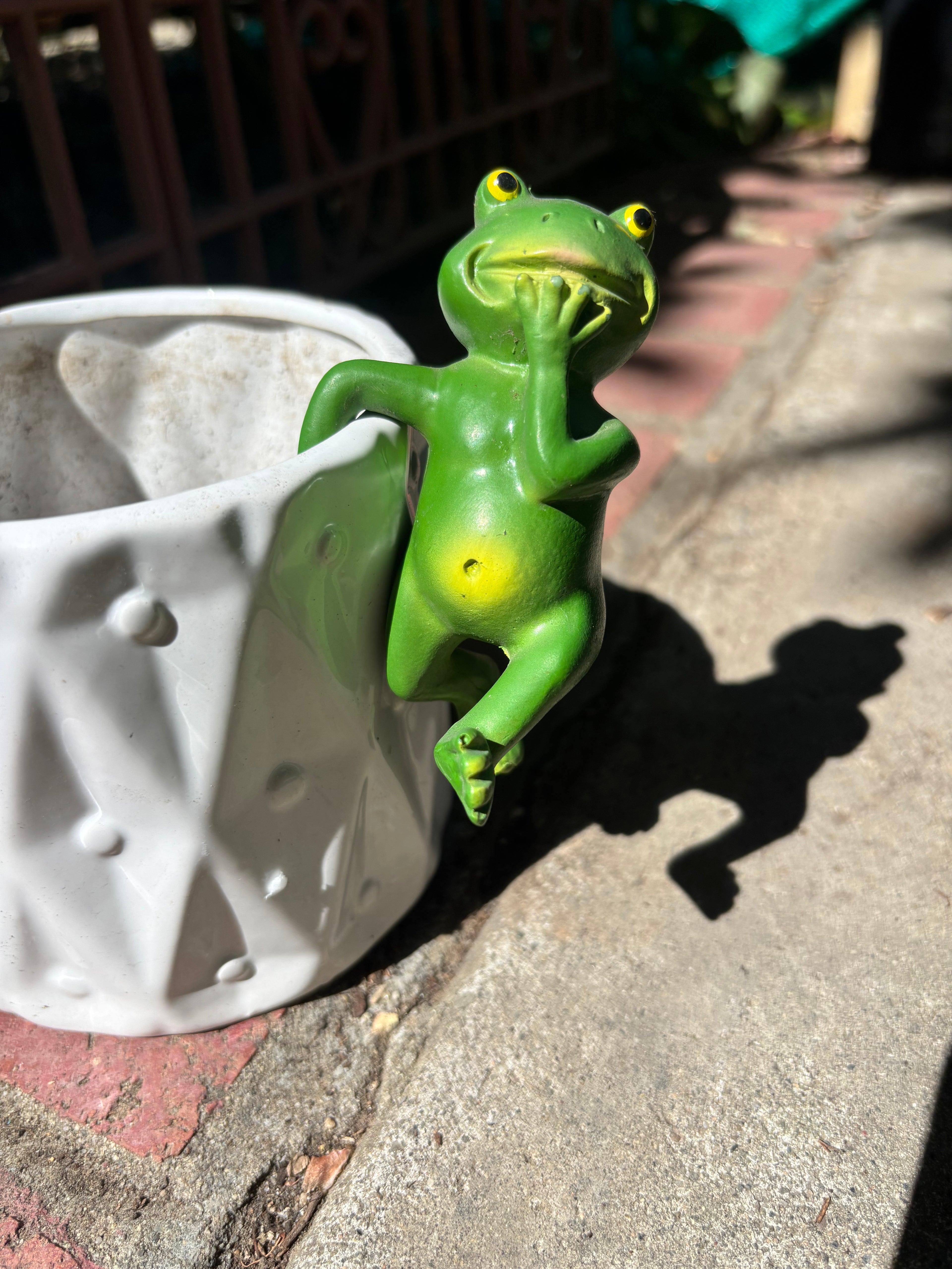 Resin Frog Planter Hanger
