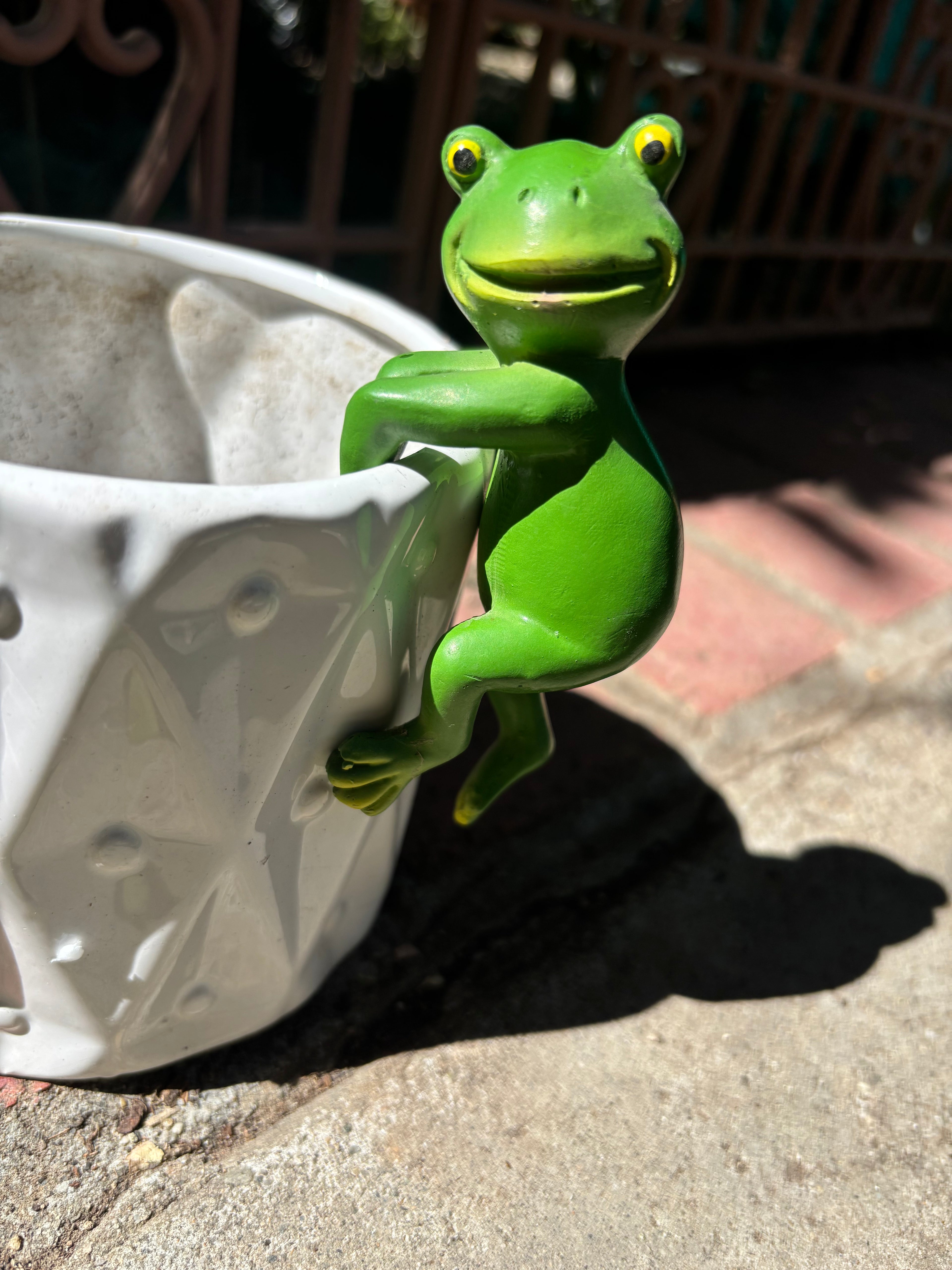 Resin Frog Planter Hanger