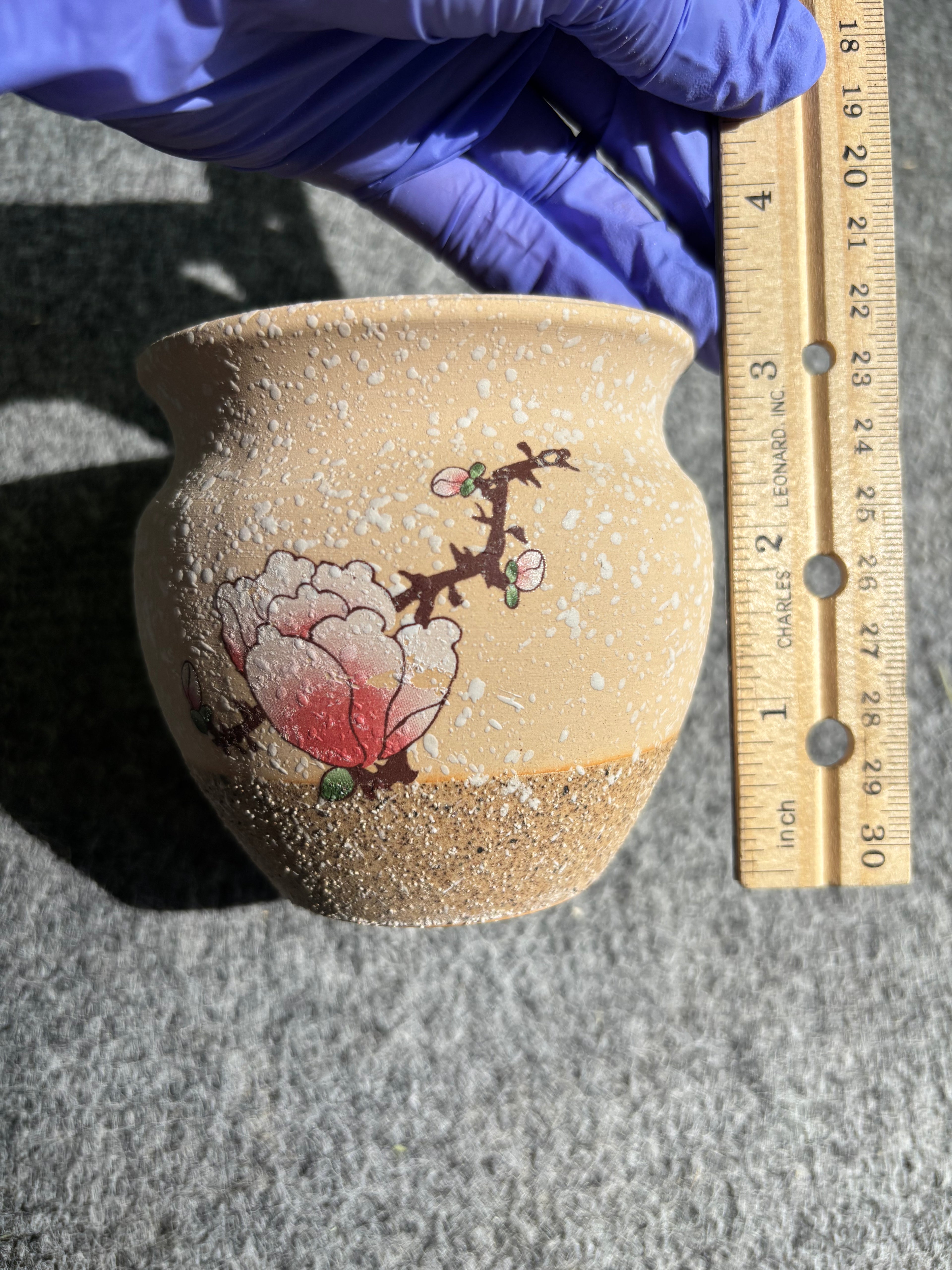 Elegant Clay Pot with flower Design-2