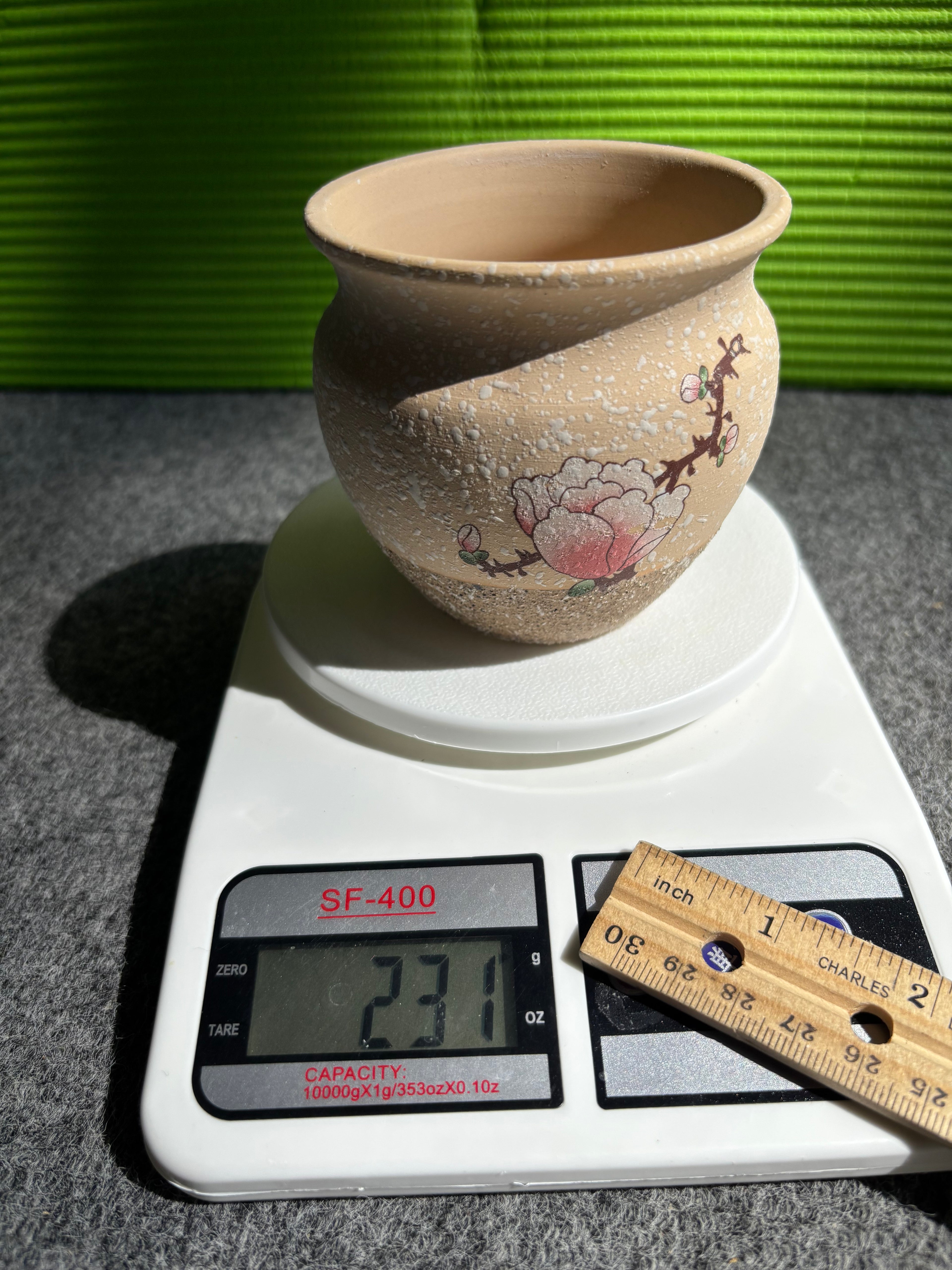 Elegant Clay Pot with flower Design-2