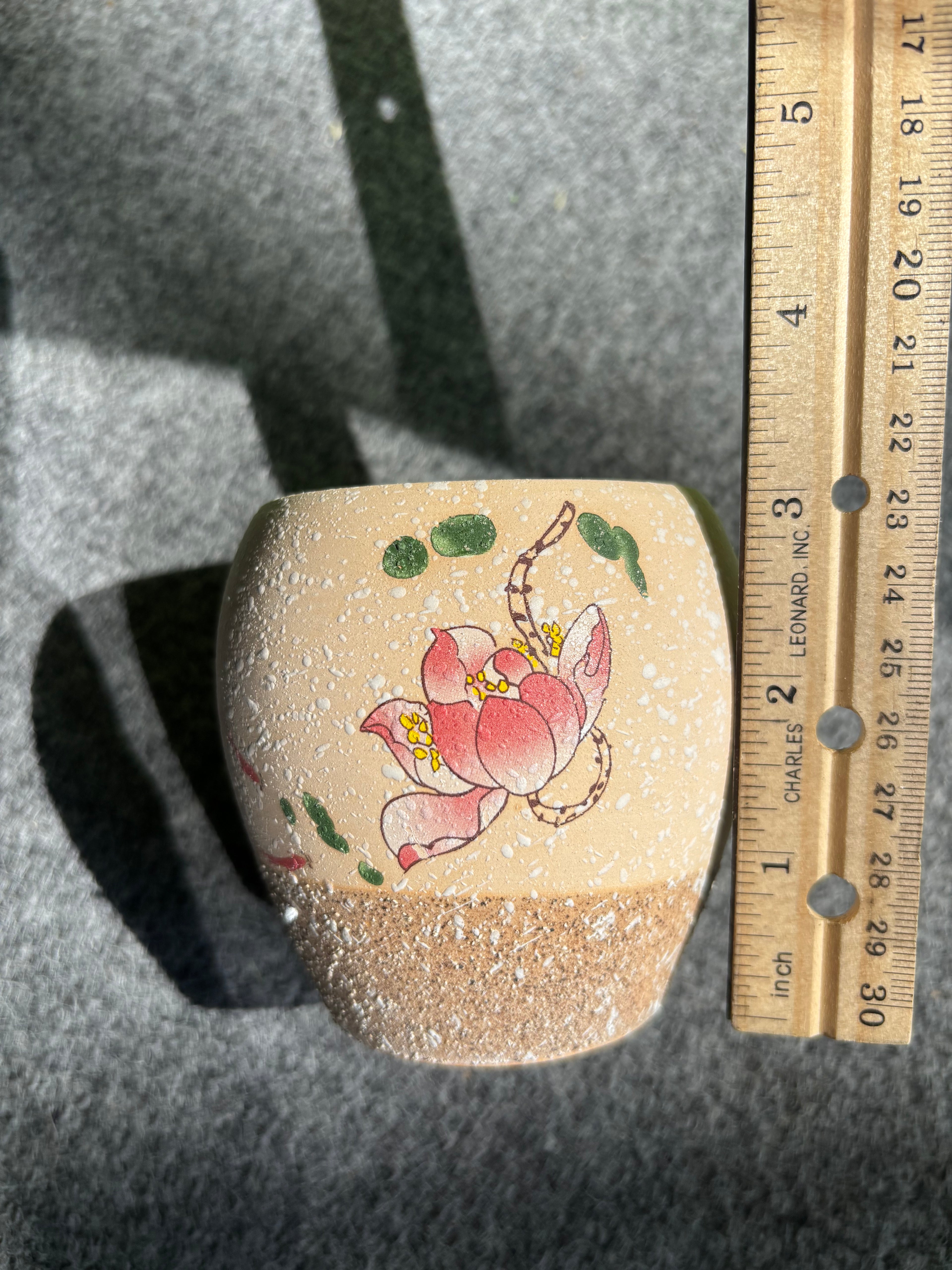 Elegant Clay Pot with lotus Design-4