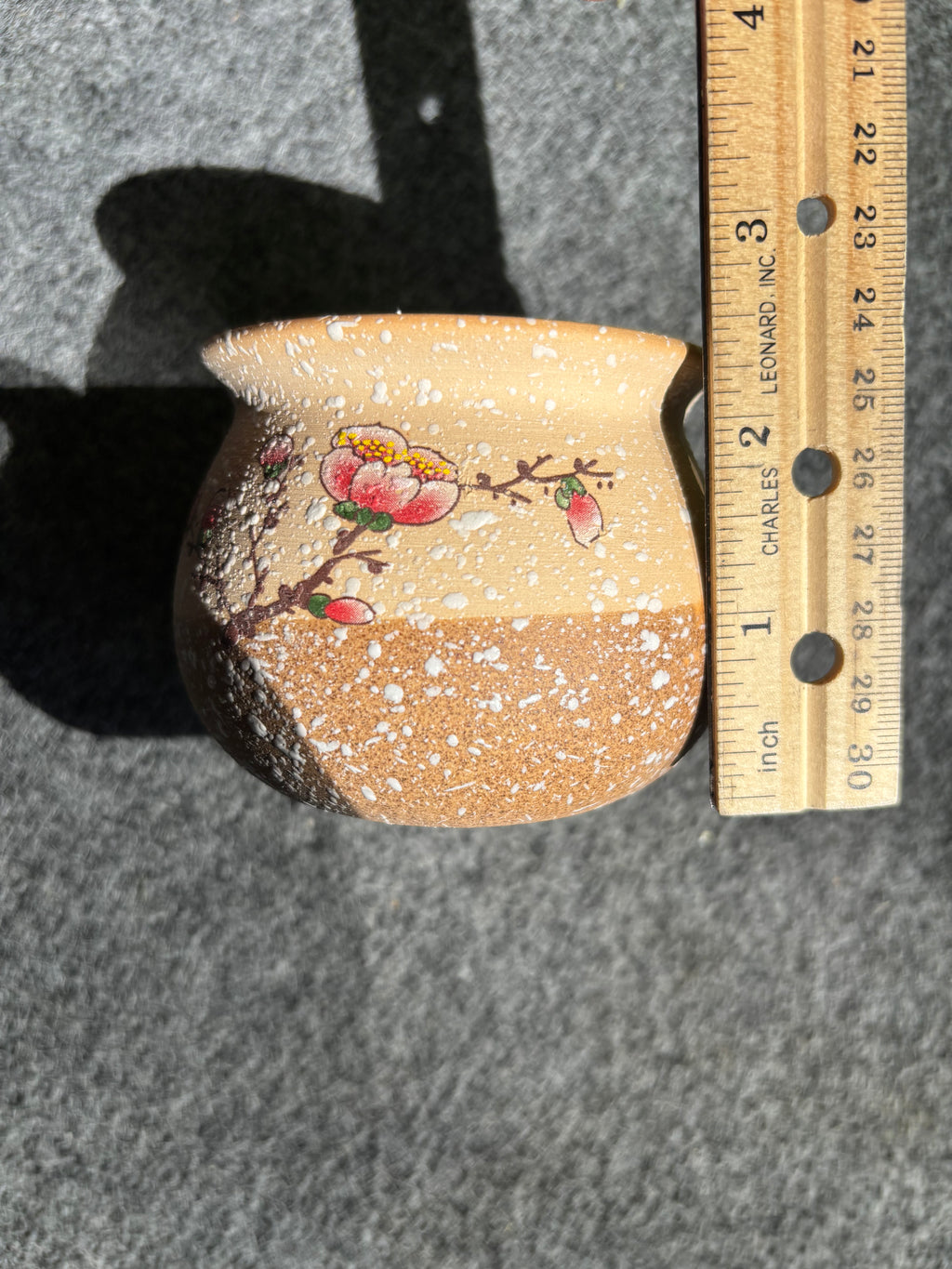 Elegant Clay Pot with peach blossom Design-5