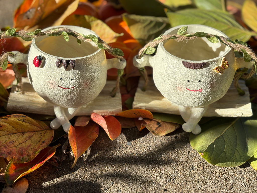 Swing Style Smiley Face Resin Planter