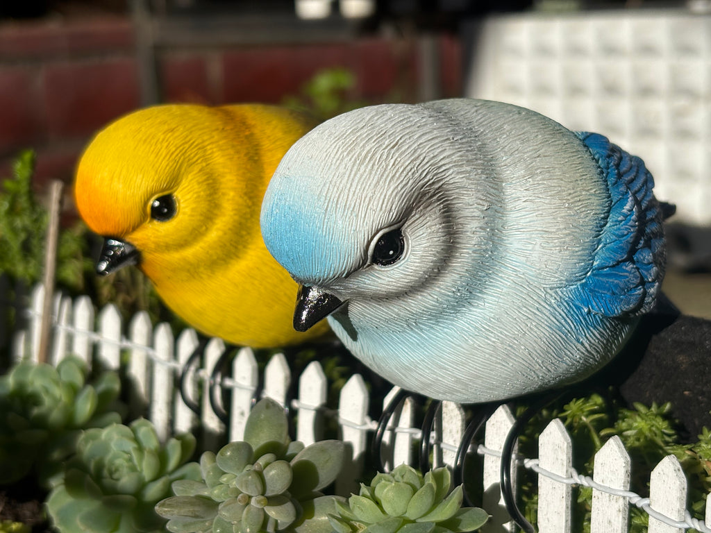 Garden-Style Realistic Bird Figurine Set-2 (2 Pieces)