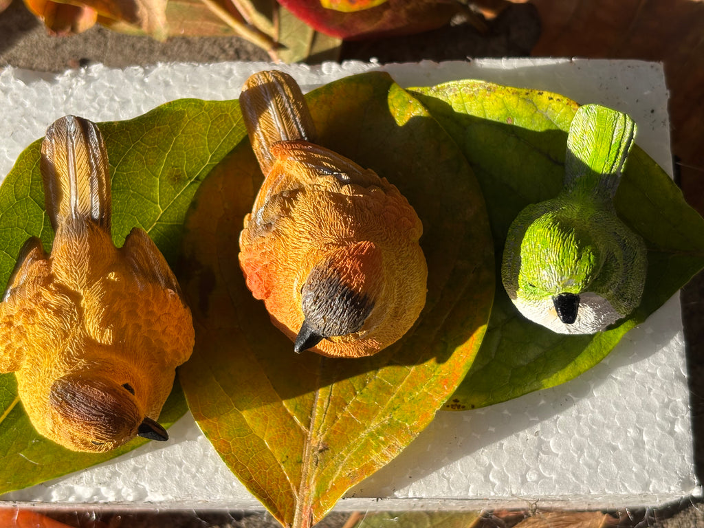 Garden-Style Realistic Bird Figurine Set-3 (3 Pieces)
