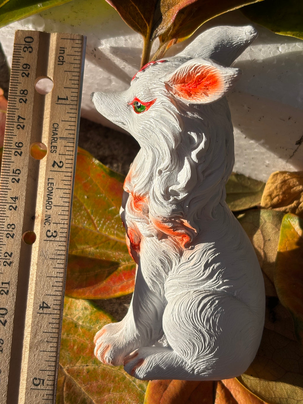 Charming Patterned White Fox Figurine 1