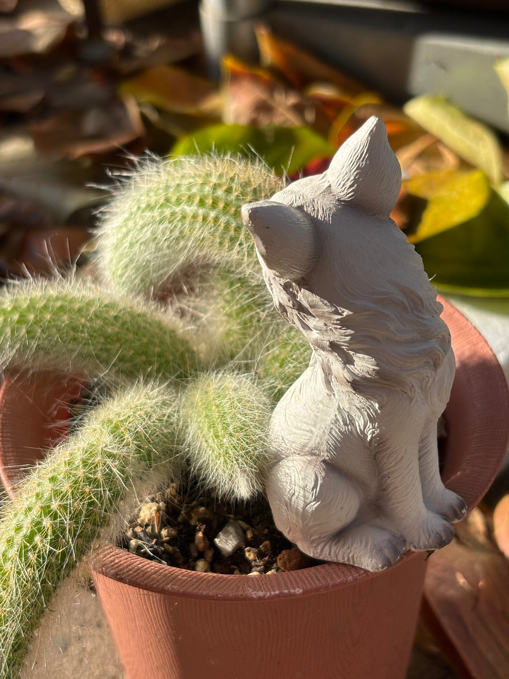 Charming Patterned White Fox Figurine 2