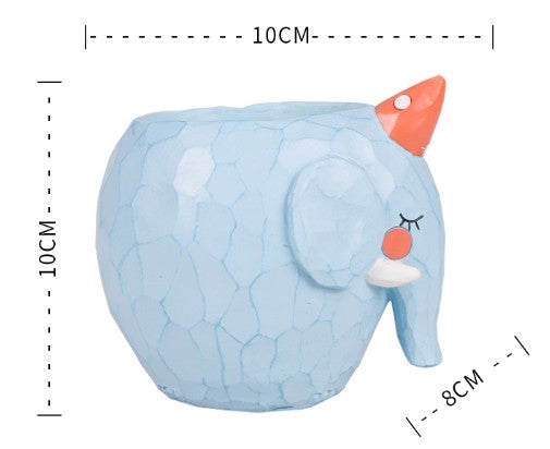 Cartoon Blue Elephant Succulent Planter